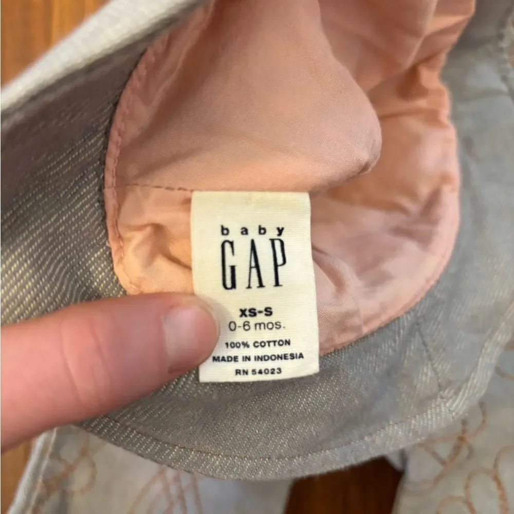Baby Gap matching embroidered jeans and hat